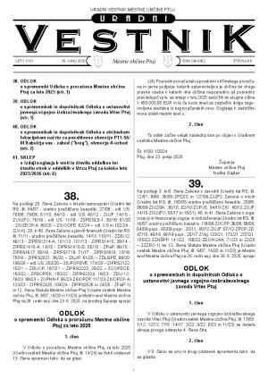 URADNI VESTNIK MESTNE OBČINE PTUJ, ŠT. 8/2025